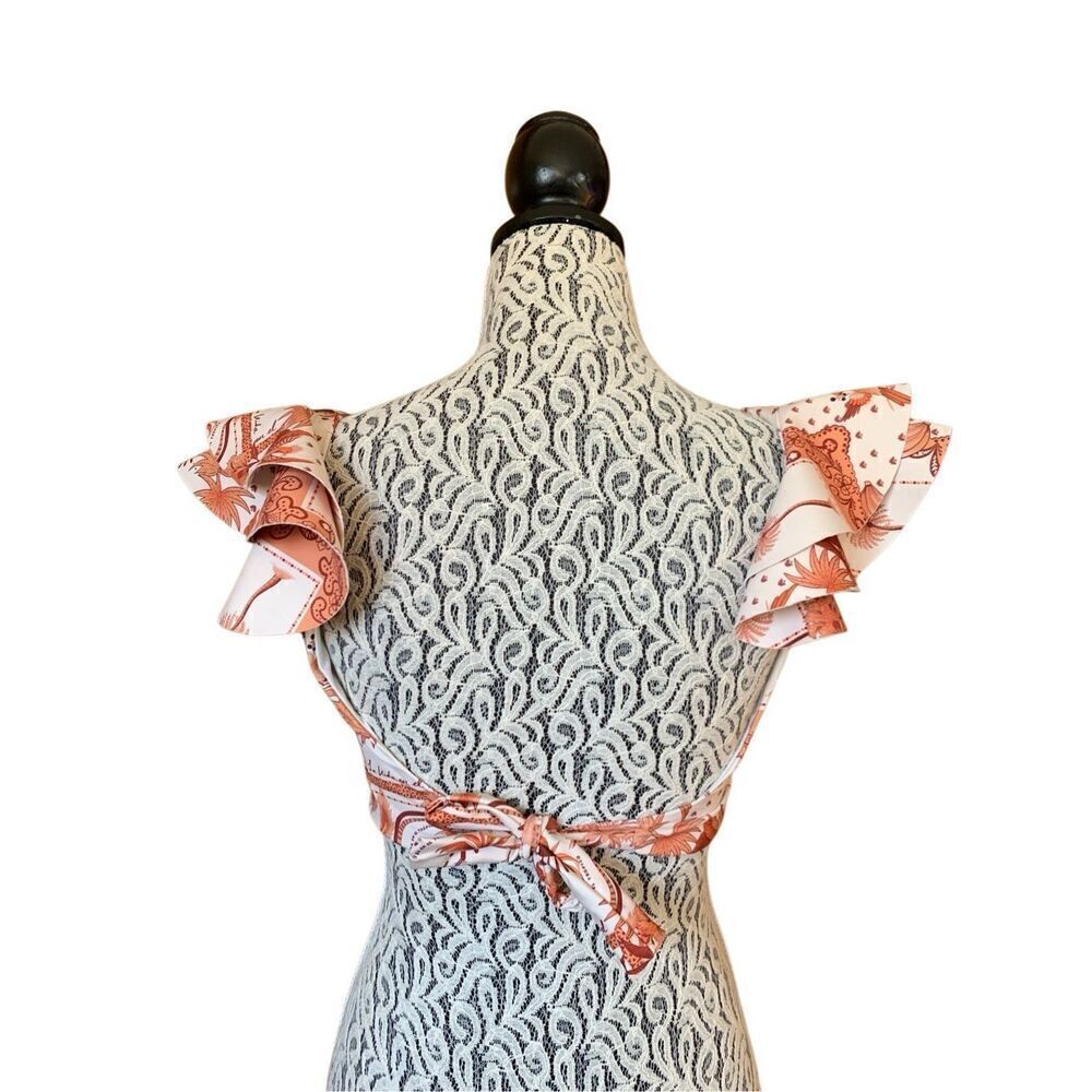 Encantadore Lysha Getsemani Ruffle Bikini Top Cream, Brown Size L - Picture 6 of 12